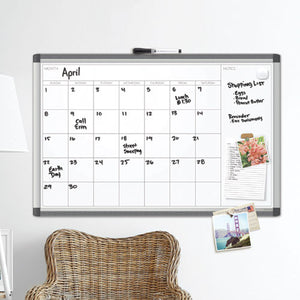 Pinit Magnetic Dry Erase Undated One Month Calendar, 36 X 24, White