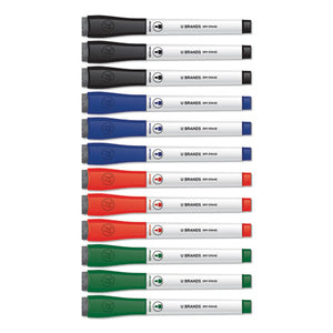 Medium Point Low-odor Dry-erase Markers With Erasers, Black, Dozen