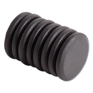 High Energy Magnets, Circle, Black, 1.25" Dia, 8-pack