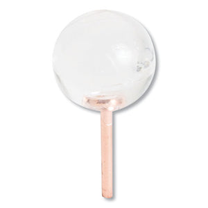 Fashion Sphere Push Pins, Plastic, Clear-rose Gold, 7-16", 100-pack