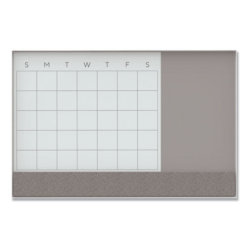 U Brands 3N1 Magnetic Glass Dry Erase Combo Board