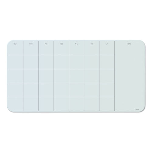 Cubicle Glass Dry Erase Undated Four Week Calendar Board, 23 X 12, White