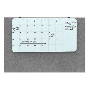 Cubicle Glass Dry Erase Undated Four Week Calendar Board, 23 X 12, White