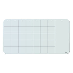 Cubicle Glass Dry Erase Undated Four Week Calendar Board, 23 X 12, White