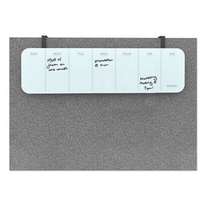 Cubicle Glass Dry Erase Undated One Week Calendar Board, 20 X 5.5, White