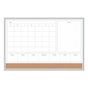 4n1 Magnetic Dry Erase Combo Board, 36 X 24, White-natural