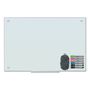 Floating Glass Dry Erase Board, 36 X 24, White