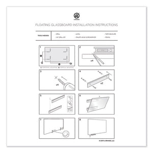 Floating Glass Dry Erase Board, 36 X 36, White