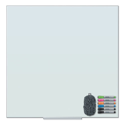 Floating Glass Dry Erase Board, 36 X 36, White