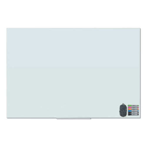 Floating Glass Dry Erase Board, 72 X 48, White