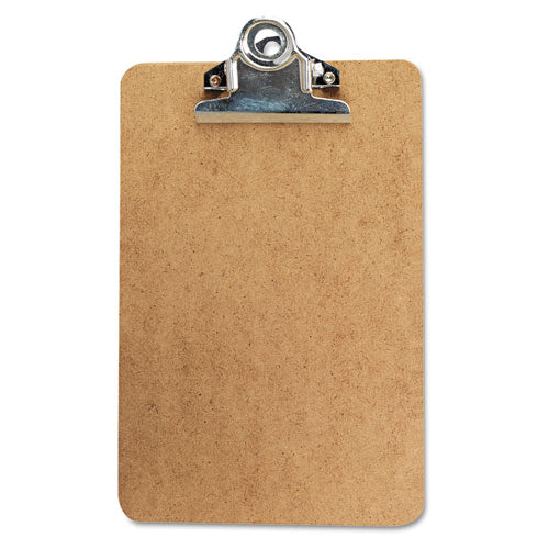 ESUNV05610 - Hardboard Clipboard, 3-4" Capacity, Holds 5w X 8h, Brown