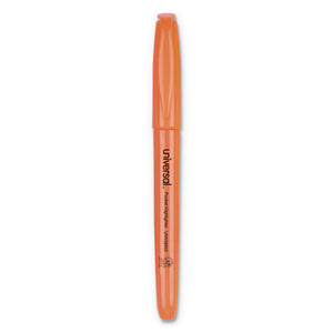 ESUNV08853 - Pocket Clip Highlighter, Chisel Tip, Fluorescent Orange Ink, Dozen