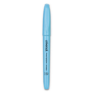 ESUNV08854 - Pocket Clip Highlighter, Chisel Tip, Fluorescent Blue Ink, Dozen