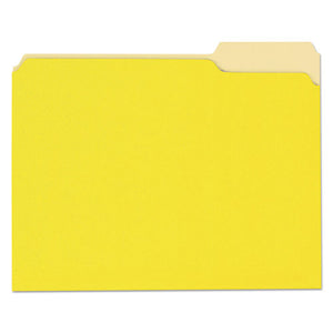 ESUNV10504 - File Folders, 1-3 Cut One-Ply Top Tab, Letter, Yellow-light Yellow, 100-box
