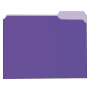 ESUNV10505 - File Folders, 1-3 Cut One-Ply Top Tab, Letter, Violet-light Violet, 100-box