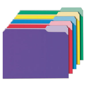 ESUNV10506 - File Folders, 1-3 Cut Single-Ply Top Tab, Letter, Assorted, 100-box