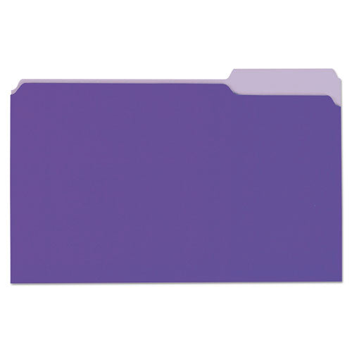 ESUNV10525 - File Folders, 1-3 Cut One-Ply Top Tab, Legal, Violet-light Violet, 100-box
