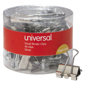 ESUNV11240 - Small Binder Clips, 3-8" Capacity, 3-4" Wide, Silver, 40-pack
