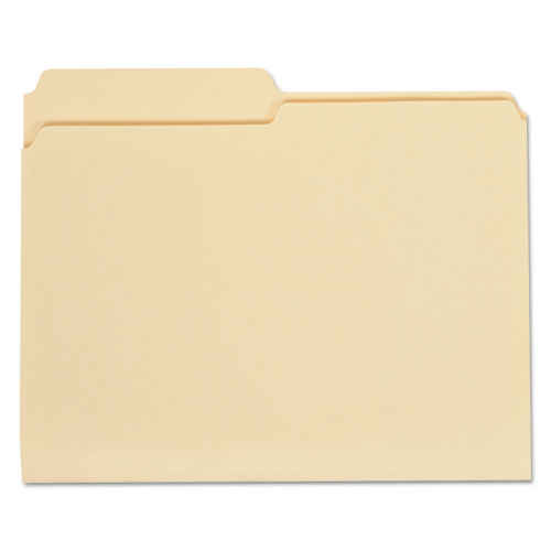 ESUNV12112 - File Folders, 1-2 Cut, One-Ply Top Tab, Letter, Manila, 100-box