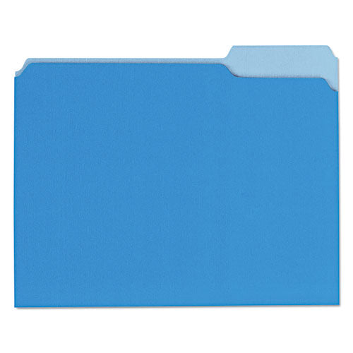 ESUNV12301 - Recycled Interior File Folders, 1-3 Cut Top Tab, Letter, Blue, 100-box