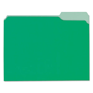 ESUNV12302 - Recycled Interior File Folders, 1-3 Cut Top Tab, Letter, Green, 100-box