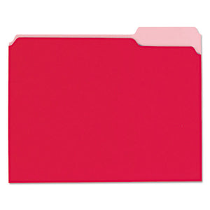 ESUNV12303 - Recycled Interior File Folders, 1-3 Cut Top Tab, Letter, Red, 100-box