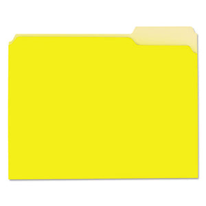 ESUNV12304 - Recycled Interior File Folders, 1-3 Cut Top Tab, Letter, Yellow, 100-box
