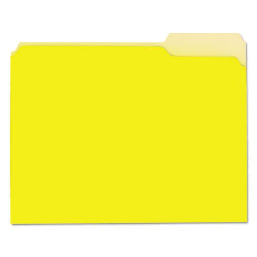 ESUNV12304 - Recycled Interior File Folders, 1-3 Cut Top Tab, Letter, Yellow, 100-box