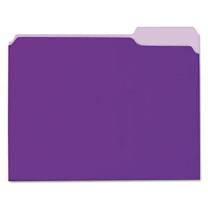 ESUNV12305 - Recycled Interior File Folders, 1-3 Cut Top Tab, Letter, Violet, 100-box