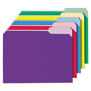 ESUNV12306 - Recycled Interior File Folders, 1-3 Cut Top Tab, Letter, Assorted, 100-box