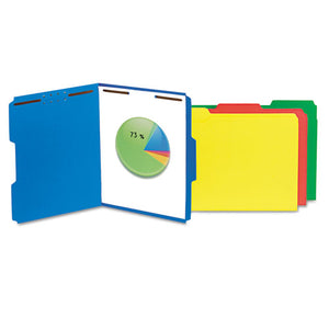 ESUNV13521 - Deluxe Reinforced Top Tab Folders, 2 Fasteners, 1-3 Tab, Letter, Blue, 50-box