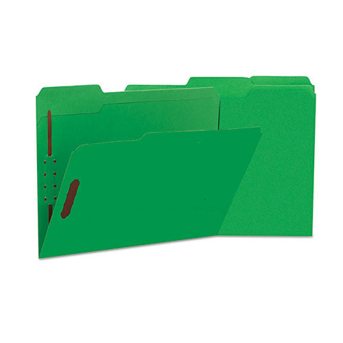 ESUNV13522 - Deluxe Reinforced Top Tab Folders, 2 Fasteners, 1-3 Tab, Letter, Green, 50-box