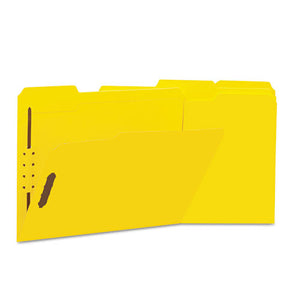 ESUNV13524 - Deluxe Reinforced Top Tab Folders, 2 Fasteners, 1-3 Tab, Letter, Yellow, 50-box