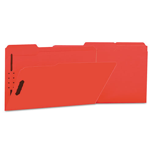 ESUNV13527 - Deluxe Reinforced Top Tab Folders, 2 Fasteners, 1-3 Tab, Legal, Red, 50-box
