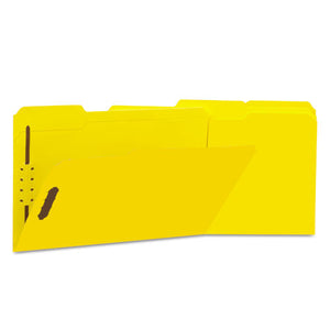 ESUNV13528 - Deluxe Reinforced Top Tab Folders, 2 Fasteners, 1-3 Tab, Legal, Yellow, 50-box