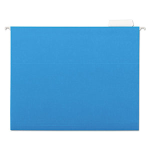ESUNV14116 - Hanging File Folders, 1-5 Tab, 11 Point Stock, Letter, Blue, 25-box