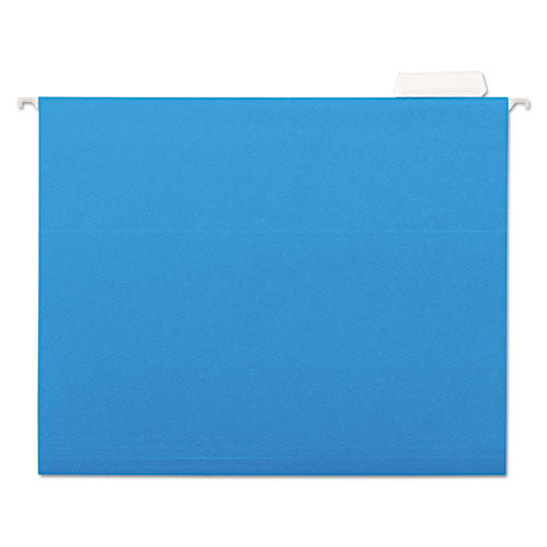 ESUNV14116 - Hanging File Folders, 1-5 Tab, 11 Point Stock, Letter, Blue, 25-box