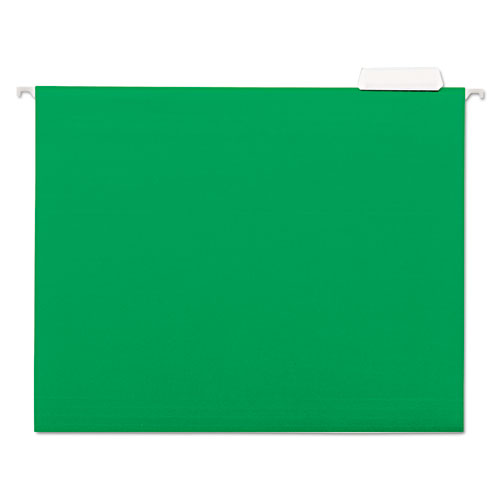 ESUNV14117 - Hanging File Folders, 1-5 Tab, 11 Point Stock, Letter, Green, 25-box