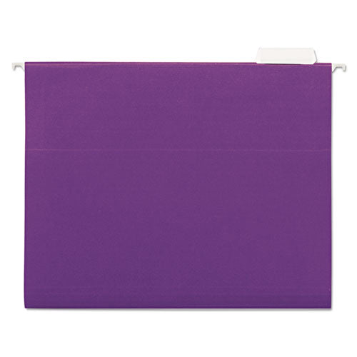 ESUNV14120 - Hanging File Folders, 1-5 Tab, 11 Point Stock, Letter, Violet, 25-box