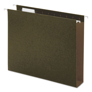 ESUNV14142 - Two Inch Box Bottom Pressboard Hanging Folder, Letter, Standard Green, 25-box