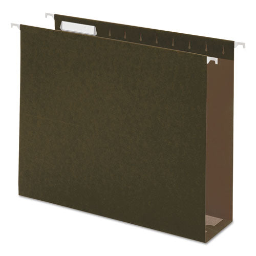 ESUNV14143 - Three Inch Box Bottom Pressboard Hanging Folder, Letter, Standard Green, 25-box