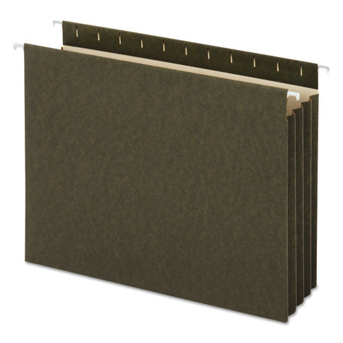 ESUNV14160 - Hanging Box Bottom File Pockets, 11 Point Stock, Letter, Standard Green, 10-box