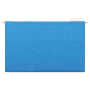 ESUNV14216 - Hanging File Folders, 1-5 Tab, 11 Point Stock, Legal, Blue, 25-box