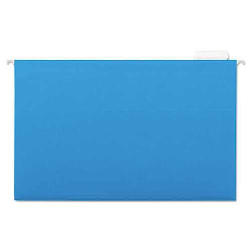 ESUNV14216 - Hanging File Folders, 1-5 Tab, 11 Point Stock, Legal, Blue, 25-box