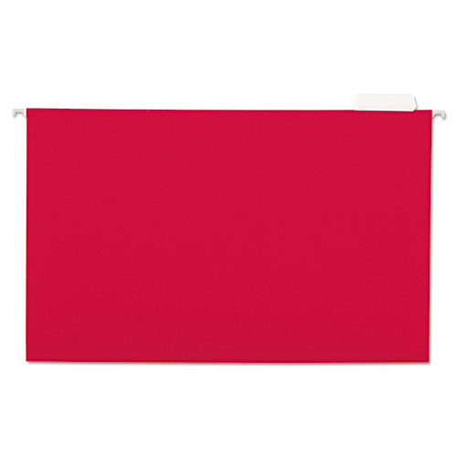 ESUNV14218 - Hanging File Folders, 1-5 Tab, 11 Point Stock, Legal, Red, 25-box
