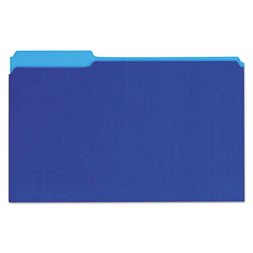 ESUNV15301 - Recycled Interior File Folders, 1-3 Cut Top Tab, Legal, Blue, 100-box