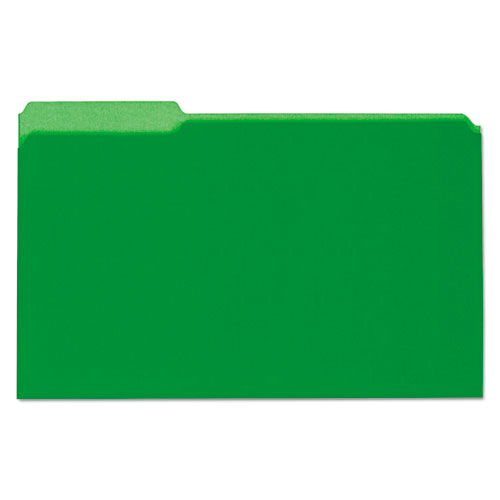 ESUNV15302 - Recycled Interior File Folders, 1-3 Cut Top Tab, Legal, Green, 100-box