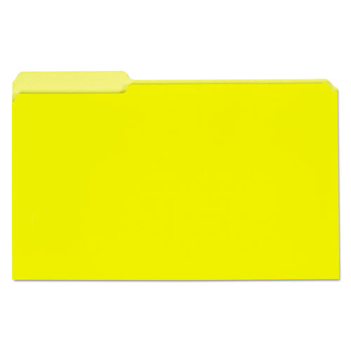 ESUNV15304 - Recycled Interior File Folders, 1-3 Cut Top Tab, Legal, Yellow, 100-box