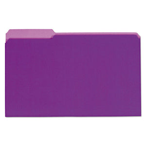 ESUNV15305 - Recycled Interior File Folders, 1-3 Cut Top Tab, Legal, Violet, 100-box