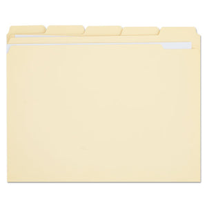 ESUNV16115 - File Folders, 1-5 Cut Assorted, Two-Ply Top Tab, Letter, Manila, 100-box